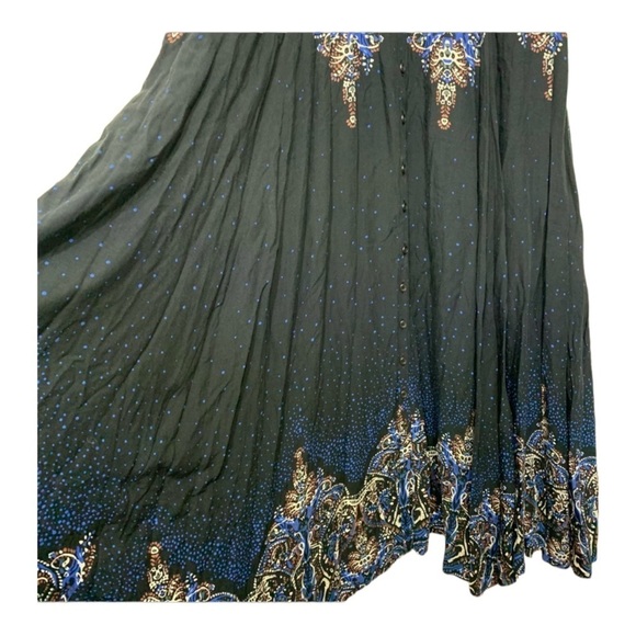 FREE PEOPLE Revolve Black Printed Button Front Sleeveless Maxi Dress Small - Picture 14 of 16